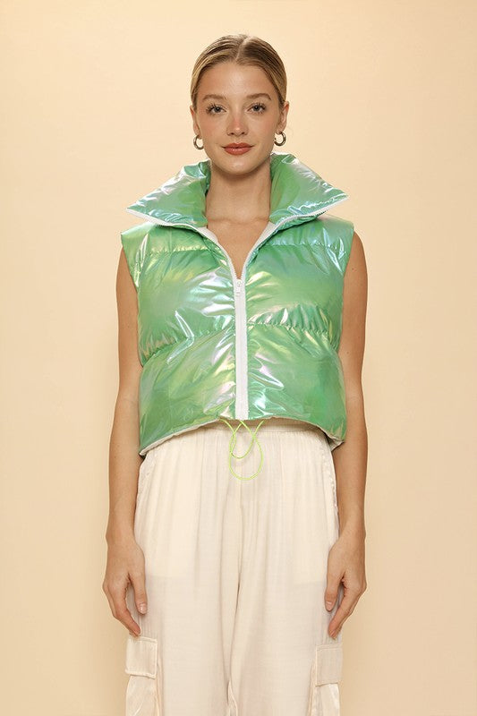 Metallic puffer vest Women's Outerwear