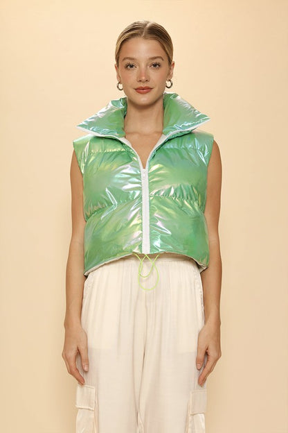 Metallic puffer vest Women's Outerwear