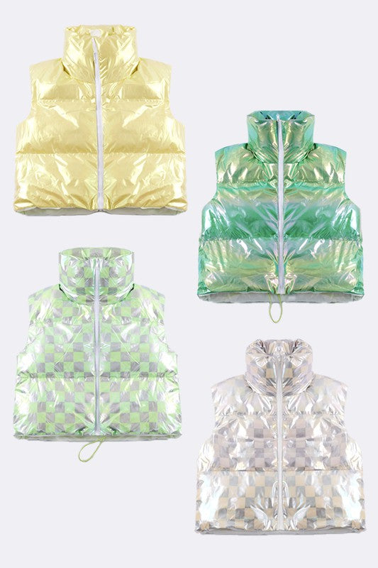 Metallic puffer vest Women's Outerwear
