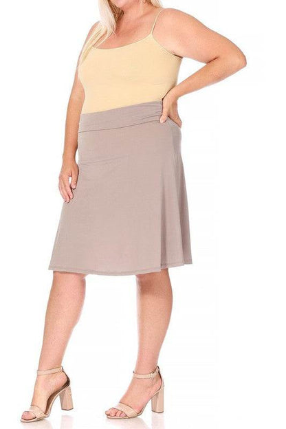 Plus size, solid, A-line pull on skirt - Shop Style & More | Fresh Looks, Everyday Deals & Free Shipping