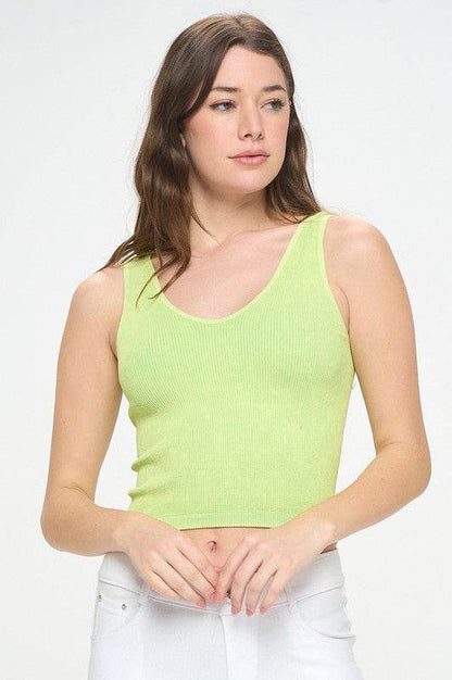 Seamless Reversible Stonewashed Ribbed Tank - Shop Style & More | Fresh Looks, Everyday Deals & Free Shipping