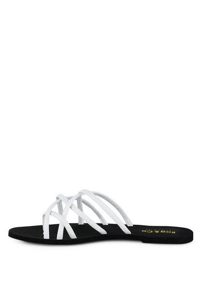 SWEETIN Strappy Flat Slip On Sandals - Shop Style & More | Fresh Looks, Everyday Deals & Free Shipping