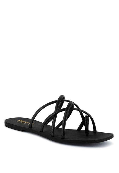 SWEETIN Strappy Flat Slip On Sandals - Shop Style & More | Fresh Looks, Everyday Deals & Free Shipping