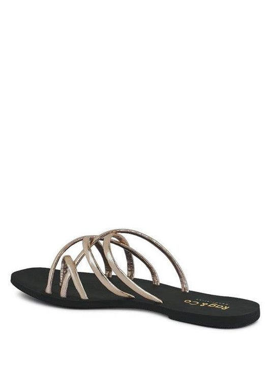 SWEETIN Strappy Flat Slip On Sandals - Shop Style & More | Fresh Looks, Everyday Deals & Free Shipping