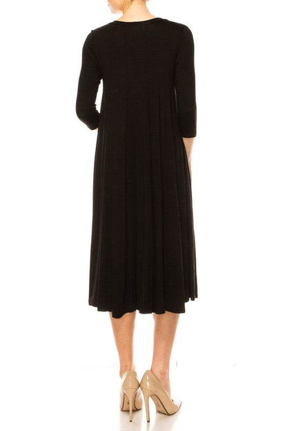 Solid jersey knit a-line dress - Shop Style & More | Fresh Looks, Everyday Deals & Free Shipping