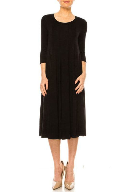 Solid jersey knit a-line dress - Shop Style & More | Fresh Looks, Everyday Deals & Free Shipping