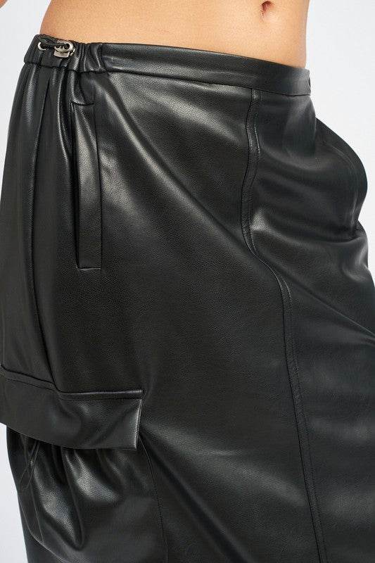 LEATHER CARGO MAXI SKIRT - Shop Style & More | Fresh Looks, Everyday Deals & Free Shipping