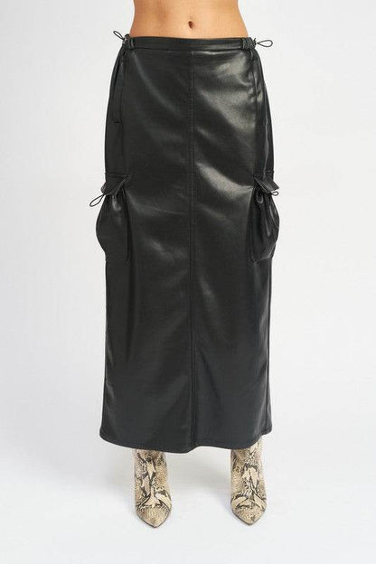 LEATHER CARGO MAXI SKIRT - Shop Style & More | Fresh Looks, Everyday Deals & Free Shipping