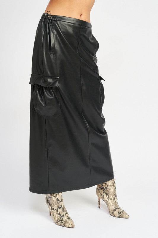 LEATHER CARGO MAXI SKIRT - Shop Style & More | Fresh Looks, Everyday Deals & Free Shipping
