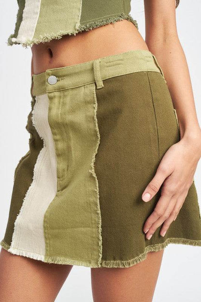 HIGH RISE COLOR BLOCK SKIRT - Shop Style & More | Fresh Looks, Everyday Deals & Free Shipping