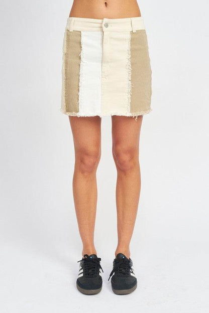 HIGH RISE COLOR BLOCK SKIRT - Shop Style & More | Fresh Looks, Everyday Deals & Free Shipping