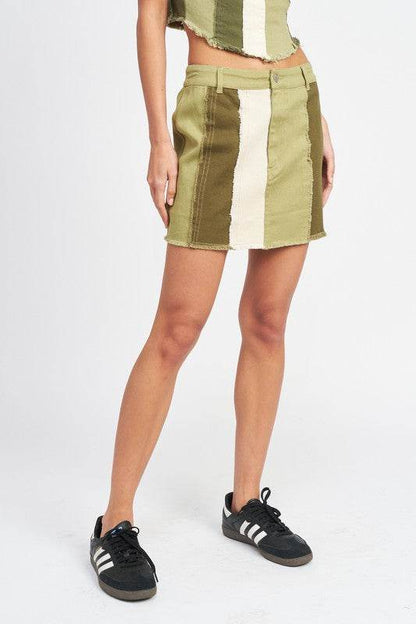 HIGH RISE COLOR BLOCK SKIRT - Shop Style & More | Fresh Looks, Everyday Deals & Free Shipping