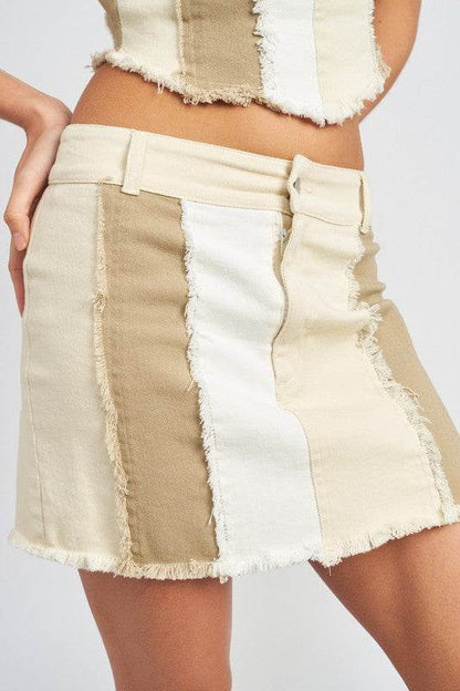 HIGH RISE COLOR BLOCK SKIRT - Shop Style & More | Fresh Looks, Everyday Deals & Free Shipping