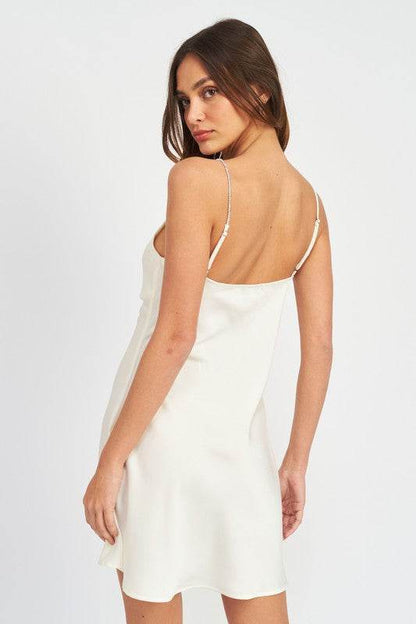RHINESTONE STRAP MINI SLIP DRESS - Shop Style & More | Fresh Looks, Everyday Deals & Free Shipping