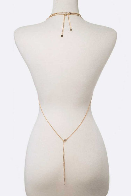 2 In 1 Fringe Disk Bra Chain Set Jewelry - Body Jewelry