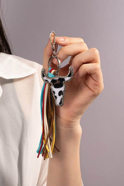 animal print cow head leather tassel key chain - Shop Style & More | Fresh Looks, Everyday Deals & Free Shipping