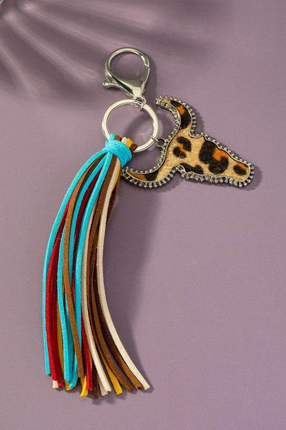 animal print cow head leather tassel key chain - Shop Style & More | Fresh Looks, Everyday Deals & Free Shipping