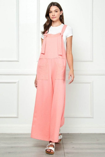 Veveret Wide Strap French Terry Overalls - Shop Style & More | Fresh Looks, Everyday Deals & Free Shipping