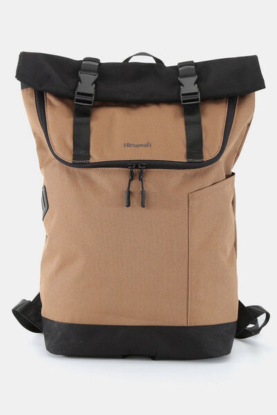 Himawari Contrast Waterproof Canvas Backpack Bag Mocha One Size Bags