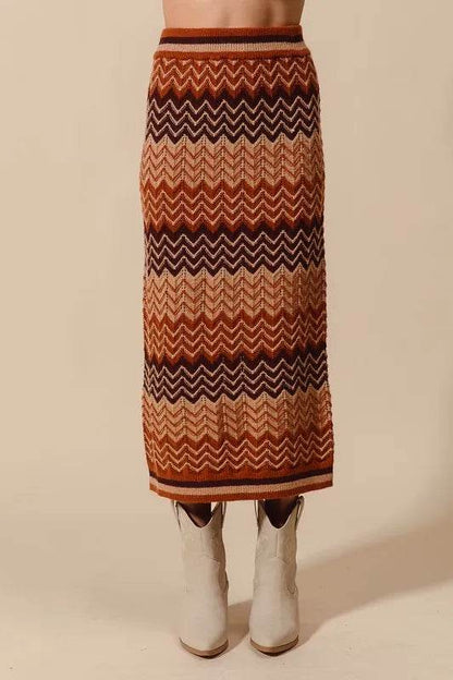 SO ME Multi Color Chevron Knit Skirt - Shop Style & More | Fresh Looks, Everyday Deals & Free Shipping