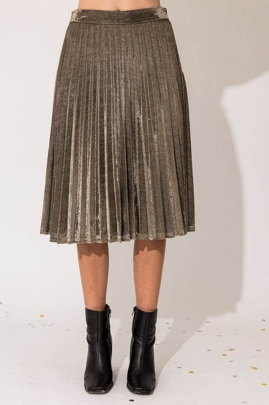 Lurex Fabric Pleated Midi Skirt - Shop Style & More | Fresh Looks, Everyday Deals & Free Shipping