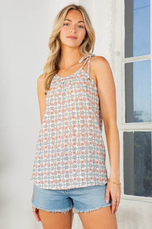 Textured Spagetti Tie with Bead Detailed Top - Shop Style & More | Fresh Looks, Everyday Deals & Free Shipping