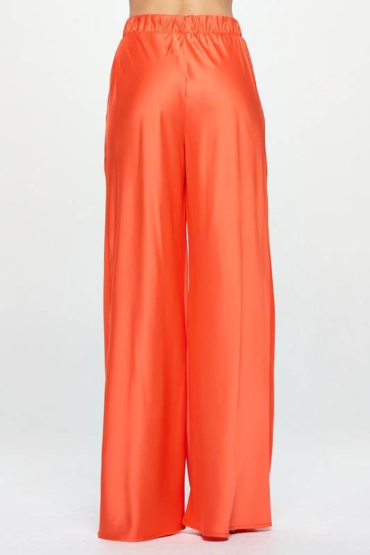 Stretch Satin Pants w/ Elastic Waist and Pockets - Shop Style & More | Fresh Looks, Everyday Deals & Free Shipping