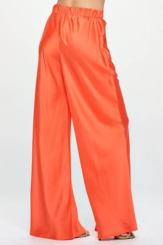 Stretch Satin Pants w/ Elastic Waist and Pockets - Shop Style & More | Fresh Looks, Everyday Deals & Free Shipping