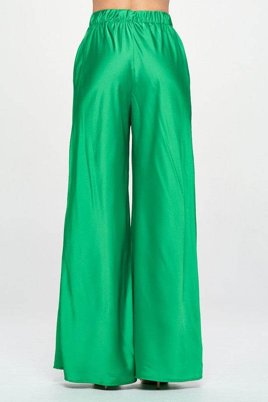 Stretch Satin Pants w/ Elastic Waist and Pockets - Shop Style & More | Fresh Looks, Everyday Deals & Free Shipping