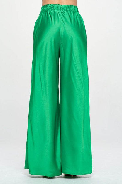 Stretch Satin Pants w/ Elastic Waist and Pockets - Shop Style & More | Fresh Looks, Everyday Deals & Free Shipping