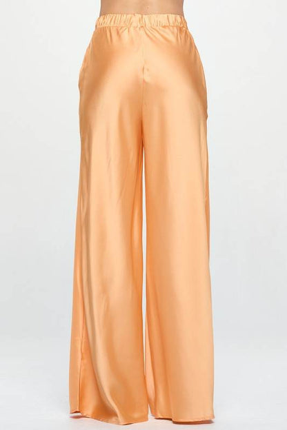 Stretch Satin Pants w/ Elastic Waist and Pockets - Shop Style & More | Fresh Looks, Everyday Deals & Free Shipping