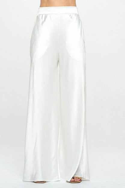 Stretch Satin Pants w/ Elastic Waist and Pockets - Shop Style & More | Fresh Looks, Everyday Deals & Free Shipping