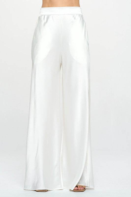 Stretch Satin Pants w/ Elastic Waist and Pockets - Shop Style & More | Fresh Looks, Everyday Deals & Free Shipping