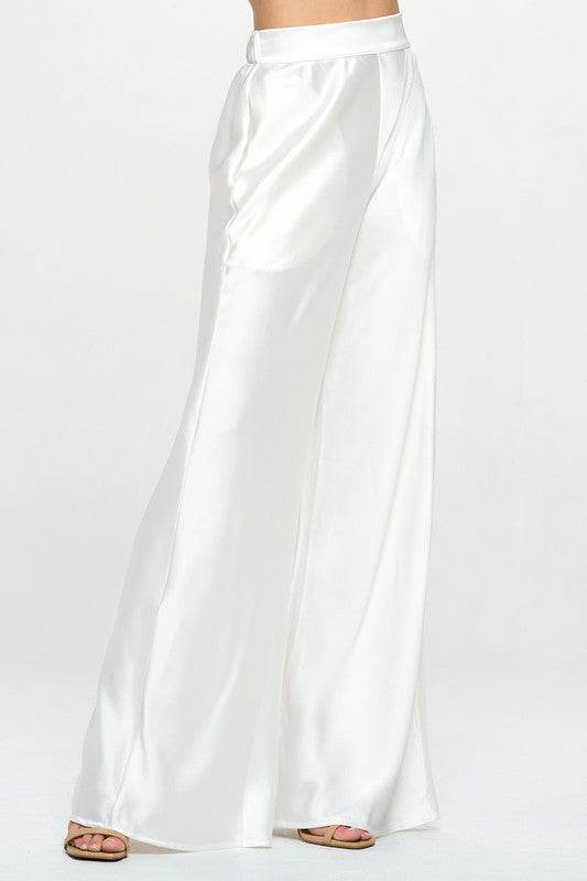 Stretch Satin Pants w/ Elastic Waist and Pockets - Shop Style & More | Fresh Looks, Everyday Deals & Free Shipping