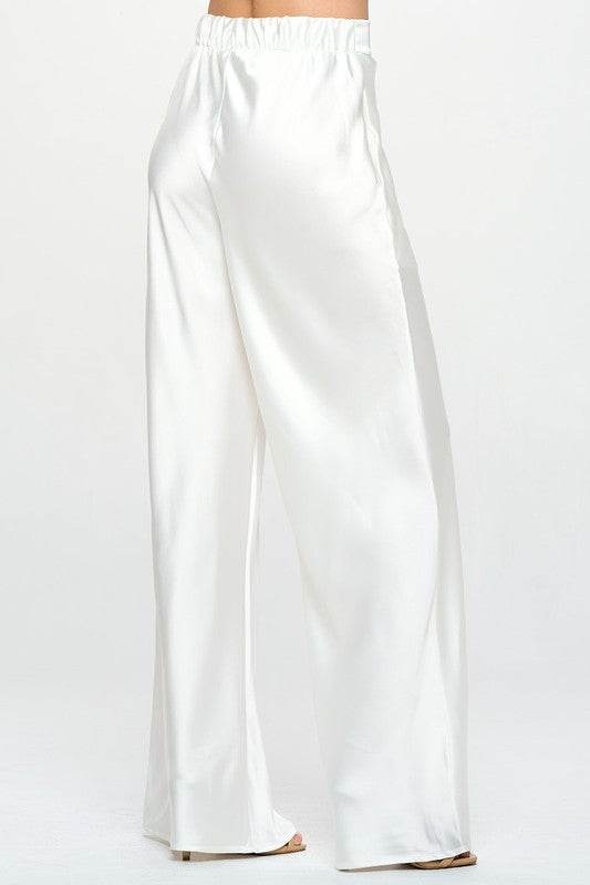 Stretch Satin Pants w/ Elastic Waist and Pockets - Shop Style & More | Fresh Looks, Everyday Deals & Free Shipping