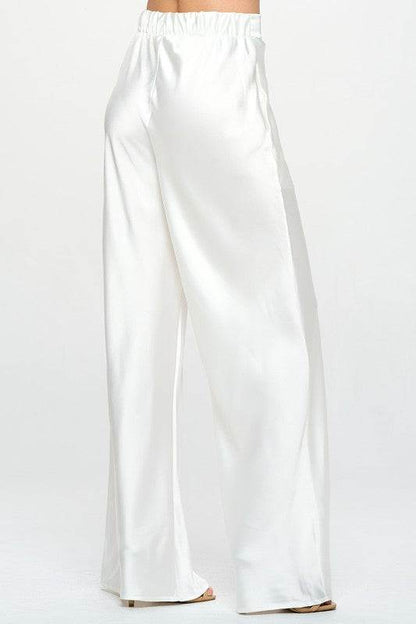 Stretch Satin Pants w/ Elastic Waist and Pockets - Shop Style & More | Fresh Looks, Everyday Deals & Free Shipping