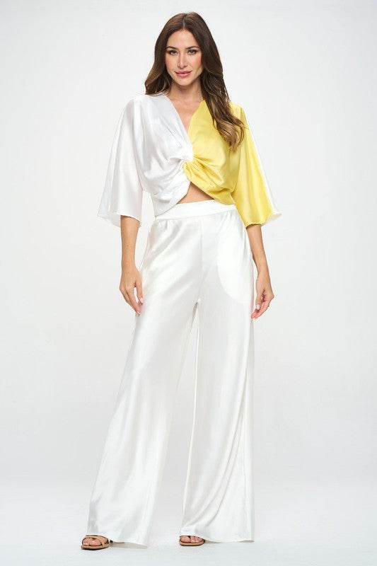 Stretch Satin Pants w/ Elastic Waist and Pockets - Shop Style & More | Fresh Looks, Everyday Deals & Free Shipping