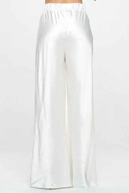 Stretch Satin Pants w/ Elastic Waist and Pockets - Shop Style & More | Fresh Looks, Everyday Deals & Free Shipping