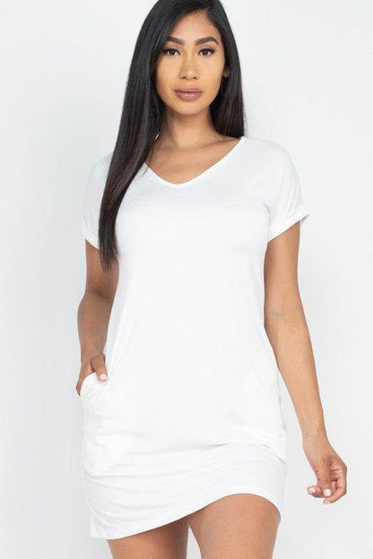 Short Cap Sleeve Pocket Mini T Shirt Dress - Shop Style & More | Fresh Looks, Everyday Deals & Free Shipping