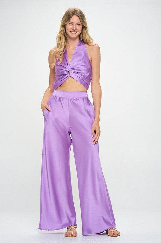 Stretch Satin Pants w/ Elastic Waist and Pockets - Shop Style & More | Fresh Looks, Everyday Deals & Free Shipping