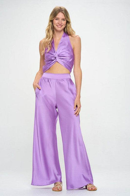 Stretch Satin Pants w/ Elastic Waist and Pockets - Shop Style & More | Fresh Looks, Everyday Deals & Free Shipping