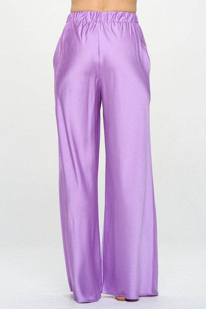 Stretch Satin Pants w/ Elastic Waist and Pockets - Shop Style & More | Fresh Looks, Everyday Deals & Free Shipping