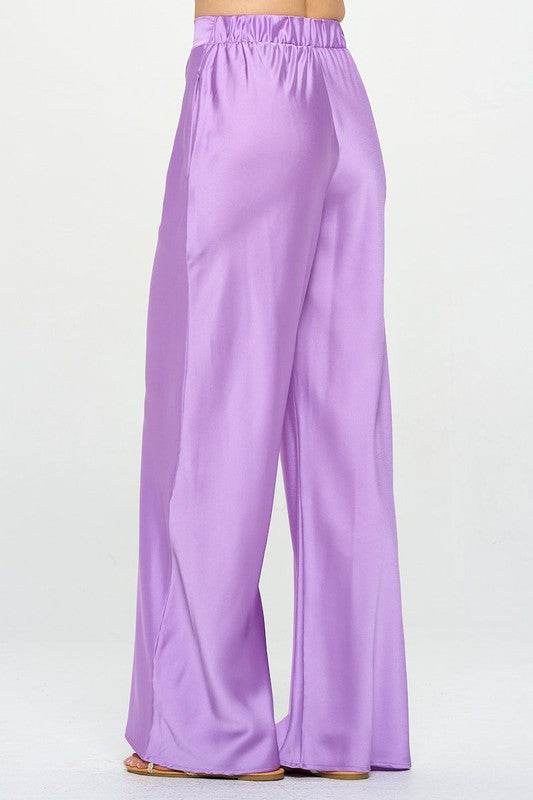 Stretch Satin Pants w/ Elastic Waist and Pockets - Shop Style & More | Fresh Looks, Everyday Deals & Free Shipping