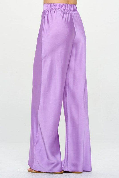 Stretch Satin Pants w/ Elastic Waist and Pockets - Shop Style & More | Fresh Looks, Everyday Deals & Free Shipping