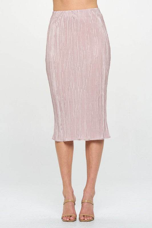 Made in USA Solid Plisse Midi Skirt - Shop Style & More | Fresh Looks, Everyday Deals & Free Shipping