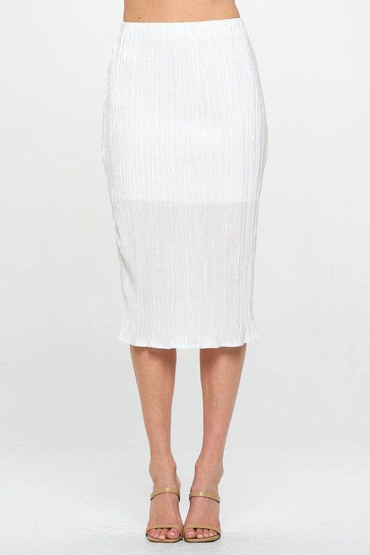 Made in USA Solid Plisse Midi Skirt - Shop Style & More | Fresh Looks, Everyday Deals & Free Shipping