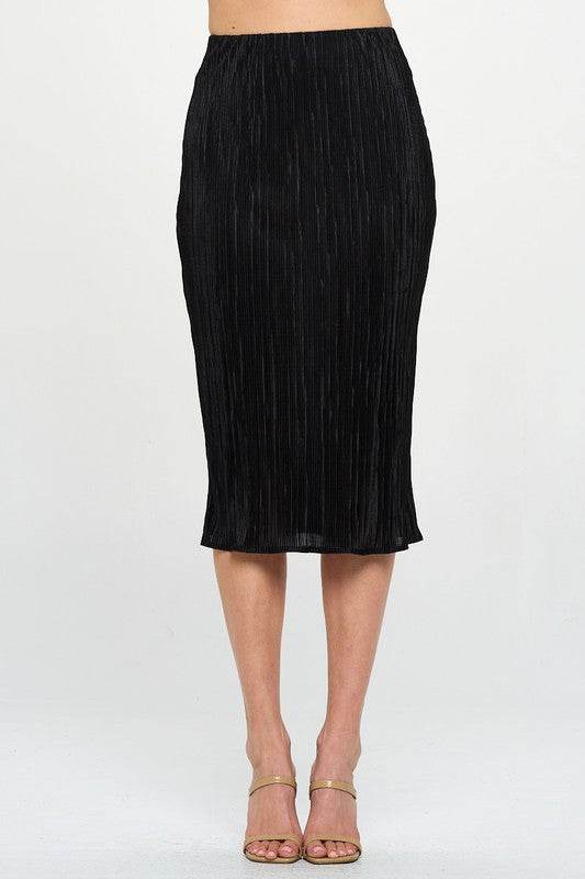 Made in USA Solid Plisse Midi Skirt - Shop Style & More | Fresh Looks, Everyday Deals & Free Shipping