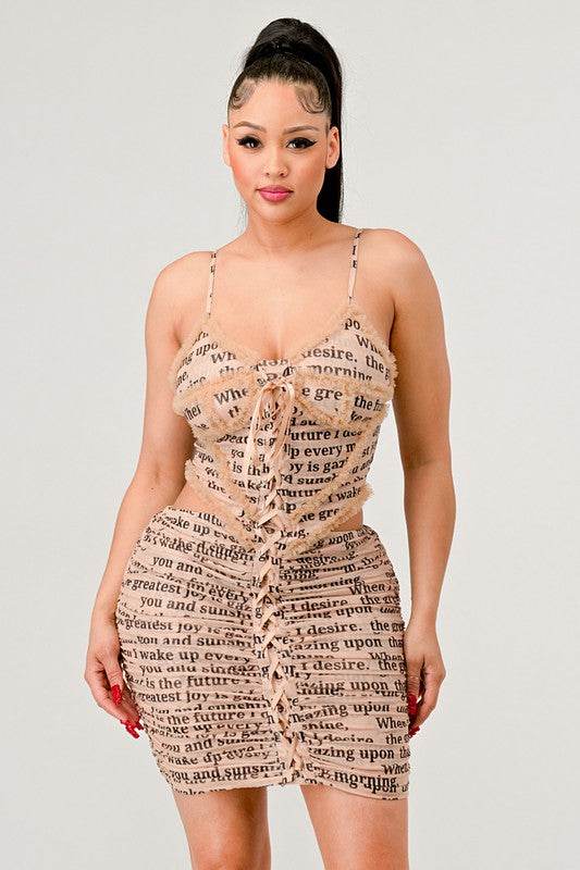ATHINA NEWSLETTER PRINT SEXY MINI DRESS - Shop Style & More | Fresh Looks, Everyday Deals & Free Shipping