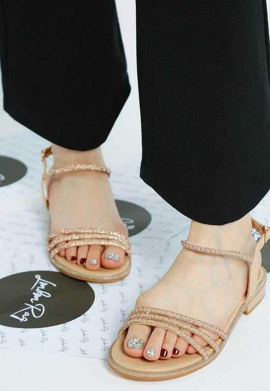 Nobbity Rhinestone Pearl Detail Flat Sandals - Shop Style & More | Fresh Looks, Everyday Deals & Free Shipping