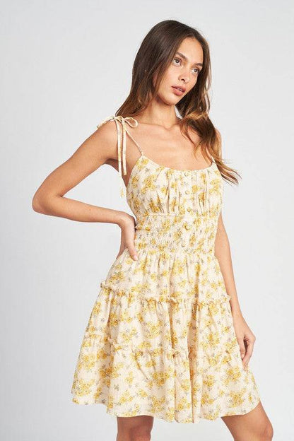 SPAGHETTI STRAP MINI DRESS WITH SMOCKED WAIST - Shop Style & More | Fresh Looks, Everyday Deals & Free Shipping